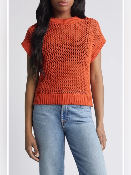 Madewell Tops - NWT Madewell Vibrant Orange Knit Top